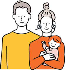 3人家族のイラスト