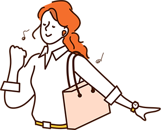 通勤する女性のイラスト